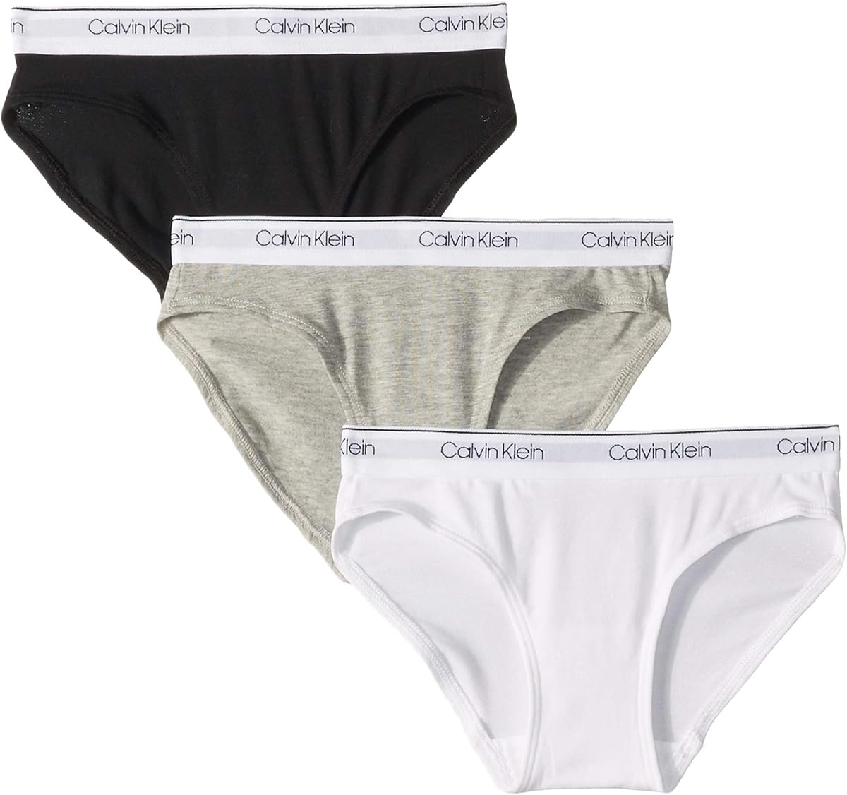 Calvin Klein Braguitas de bikini de algodón moderno para niña