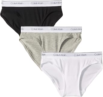 Calvin Klein Girl's Modern Cotton Bikini Panty Base Layer Underwear pack of 2