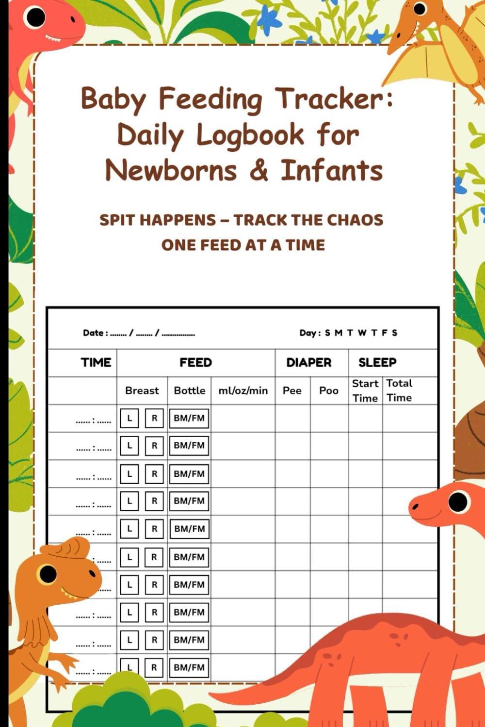 Baby Feeding Tracker: Daily Logbook for Newborns & Infants: Spit Happens – Track the Chaos One Feed at a Time (Tiny Steps Record Books)