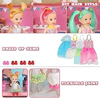 Vista 2 de Casa de muñecas, casa de muñecas de ensueño para niñas juego de simulación kit de casa de muñecas de bricolaje – 4 pisos 11 habitaciones casa