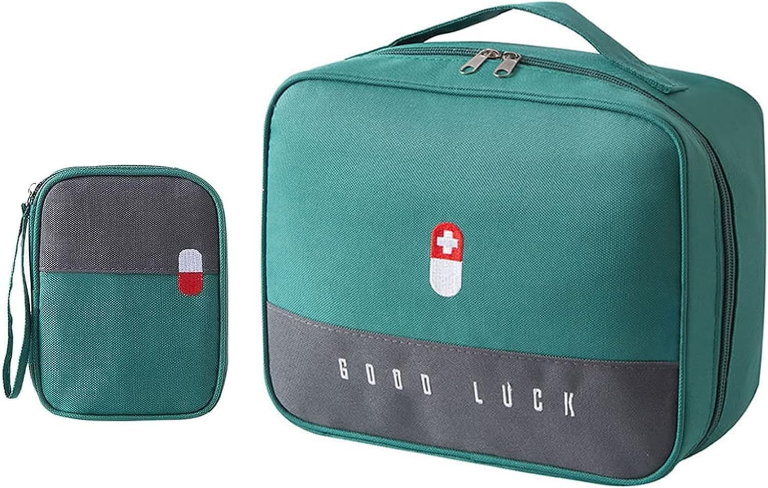 2Pcs Medicine Pouch Empty First Aid Kit Bag for Travel, Home, Camping, Sports Emergency Survival Medicine Storage Bag (Set of 2)-image-26