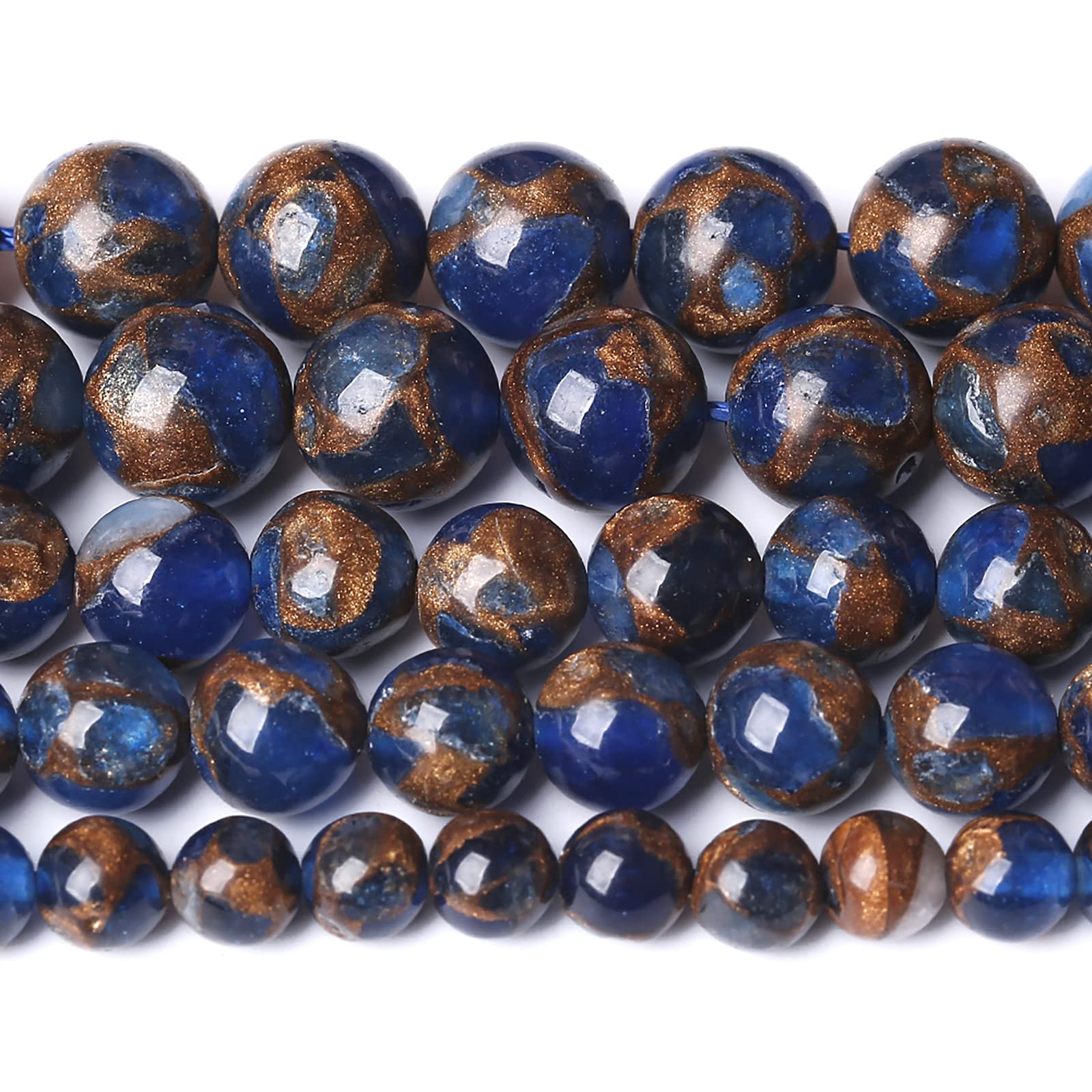 Cloisonne Bastelperlen, 12 mm, 31 Stück, dunkelblau, rund, für Schmuckherstellung, DIY-Armbänder