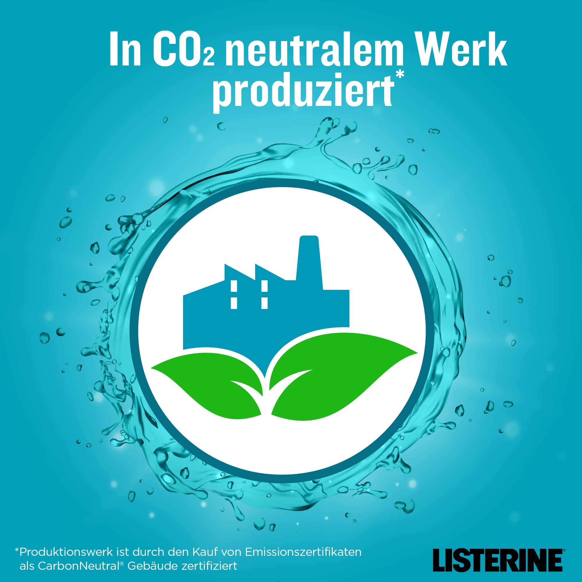 LISTERINE Cool Mint (6 x 600 ml), antibakterielle Mundspülung mit ätherischen Ölen und intensivem Minzgeschmack