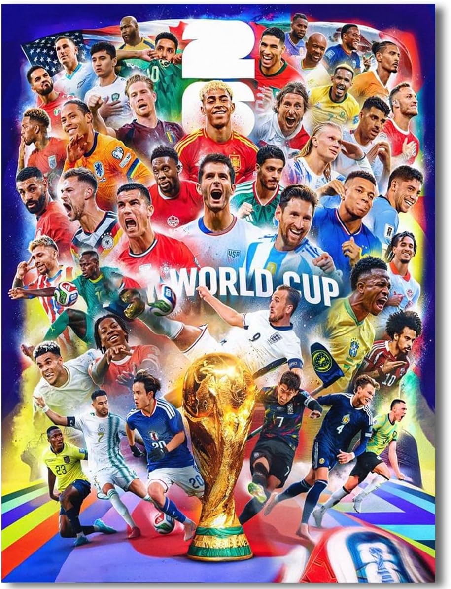 Framed Superstar and Cristiano Ronaldo Signed Poster for Kids Fans Room Bedroom Wall Decor-American Soccer Posters Canvas Art Prints Picture for Teen Boy Birthday Gifts