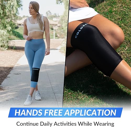 Miniatura 6 de Coldest Knee Ice Pack 360 - Compresión para aliviar el dolor de rodilla, envoltura de hielo de gel reutilizable para lesiones en piernas, hinchazón,