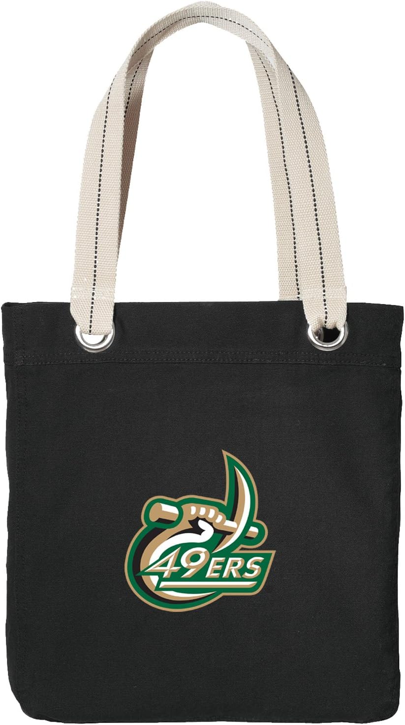 Broad Bay UNCC Tote Bag RICH COTTON CANVAS University of North Carolina Charlotte Bags Black