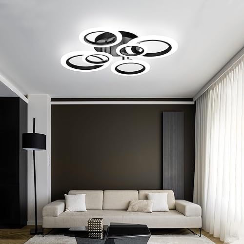 Miniatura 5 de Lámpara de techo LED moderna y contemporánea con control remoto, lámpara de techo regulable de 32 pulgadas para comedor, cocina, sala de estar,