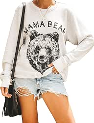 Blooming Jelly Womens Mama Sweatshirt Crewneck Loose Fit Soft Cute