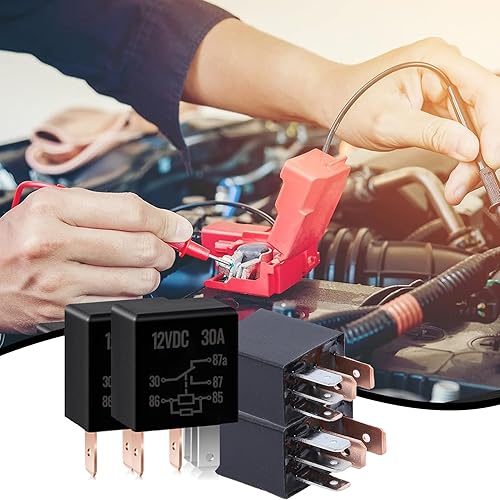ZKFAR 4 relés de 5 pines CC de 12 V 30 A, relé de arranque multiusos, relé resistente al agua para automóvil, relé resistente al agua, bomba de