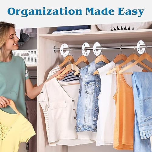 Miniatura 4 de 32 divisores de armario blancos para colgar ropa - Divisores de percheros con tamaños impresos
