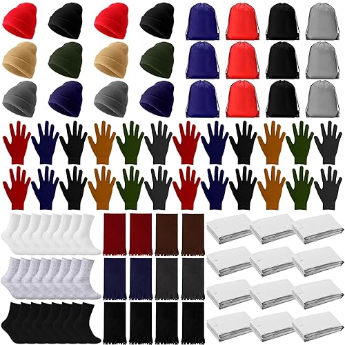 Suhine 72 Pcs Homeless Care Package Supplies Bulk Winter Emergency