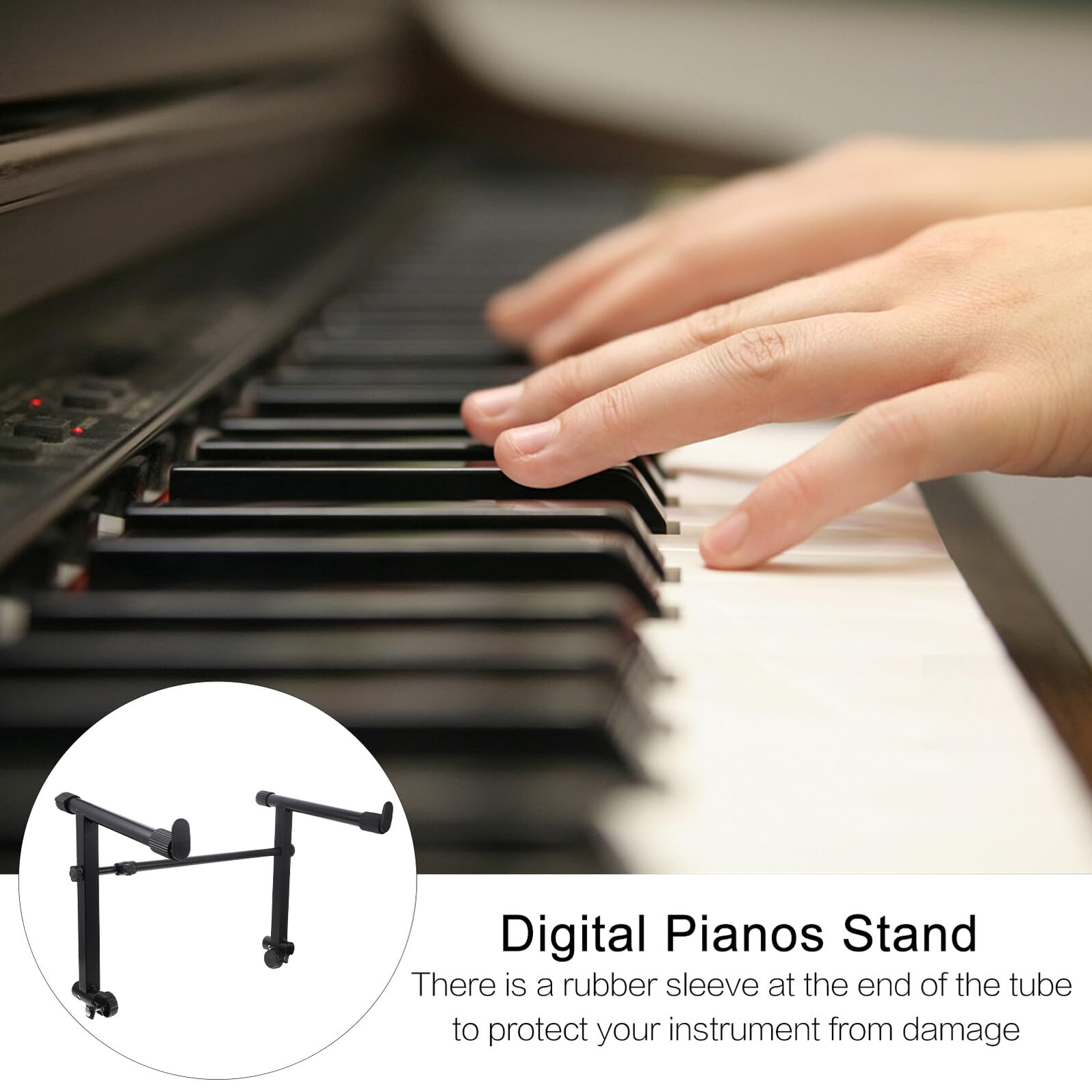 MAGICLULU Support Clavier Piano Fer Robuste et Hauteur Double Antidérapant pour Scène et Maison