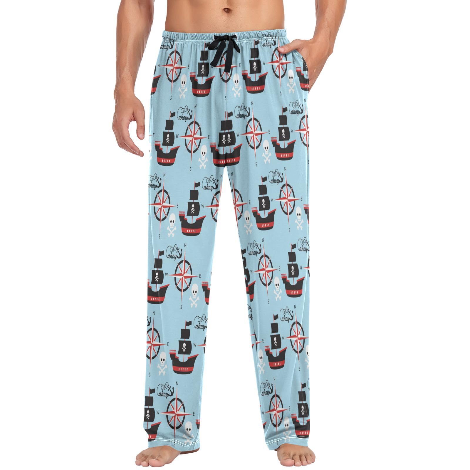 visesunny Stylish Men's Pajama Pants 100% Cotton Lounge Soft Warm Sleepwear Pants PJ Bottoms Drawstring and Pockets-picture-22