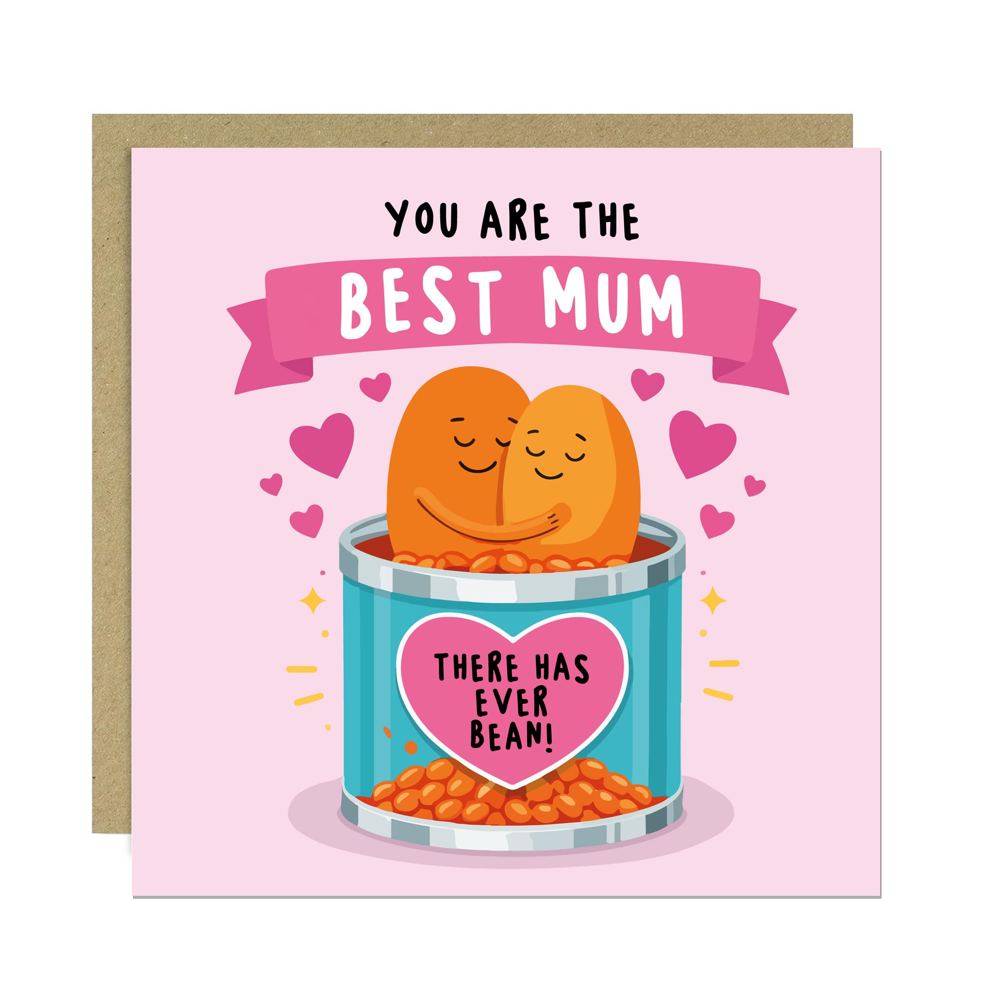 RED OCEAN Cute Mothers Day Card, BEST MUM THERE HAS EVER BEAN, Funny Card For Mum, Thank You Card From Son Or Daughter, With Kraft Envelope