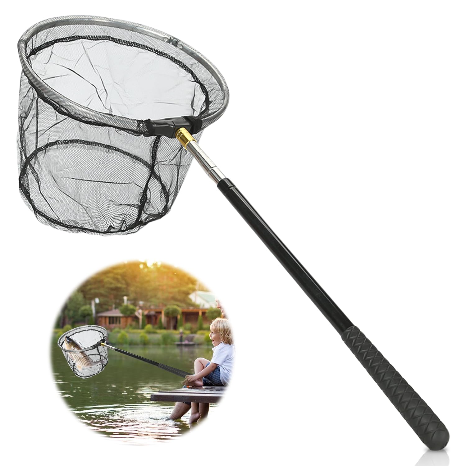 1 red telescópica para pesca, red de mariposas, accesorios de pesca al aire libre, red para niños, red de insectos para mariposas, pájaros, peces