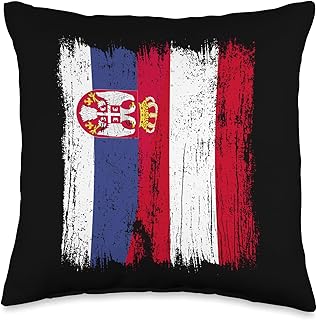Serbia Austria Half Flag Serbian Austrian Heritage Throw Pillow