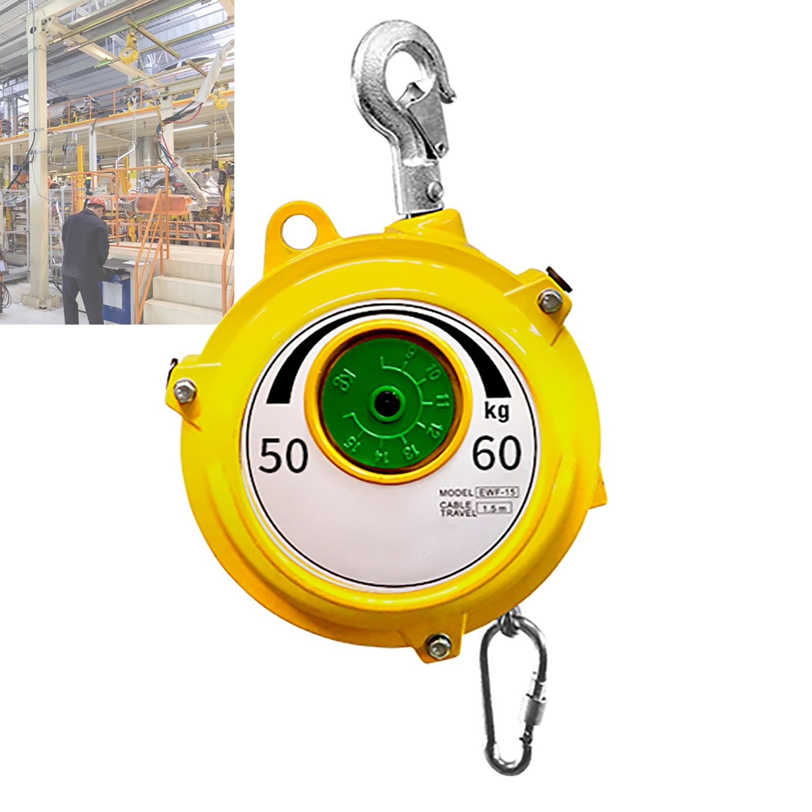 Retractable Spring Balancer, Spring Balancer Holder 1.5m 1-60kg(50-60kg)