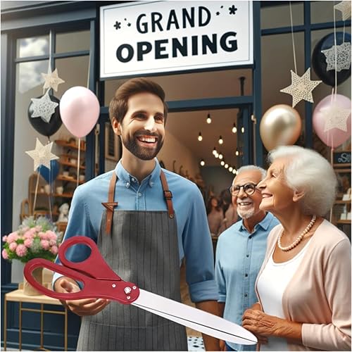 Miniatura 7 de Tijeras gigantes de 25" para ceremonia de corte de cinta, tijeras de corte de cinta para eventos especiales inauguraciones y ceremonias