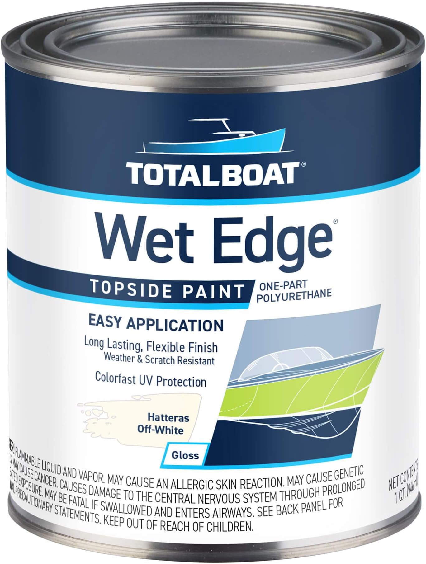 Wet Edge Topside Paint (Hatteras Off-White, Quart)