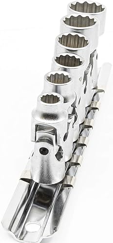 Miniatura 25 de Genius Tools Juego de llaves de mano universales SAE de 6 piezas de 1/4 pulgadas (12 puntos), acero CR-V - US-206S