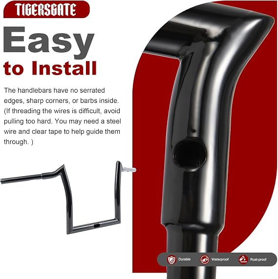 1-1/4 inch Fat Meathook Monkey Bagger 10 Rise Ape Hanger Handlebar for 2015-2023 Road Glide & Road Glide Special & Road Glide Ultra(Black)