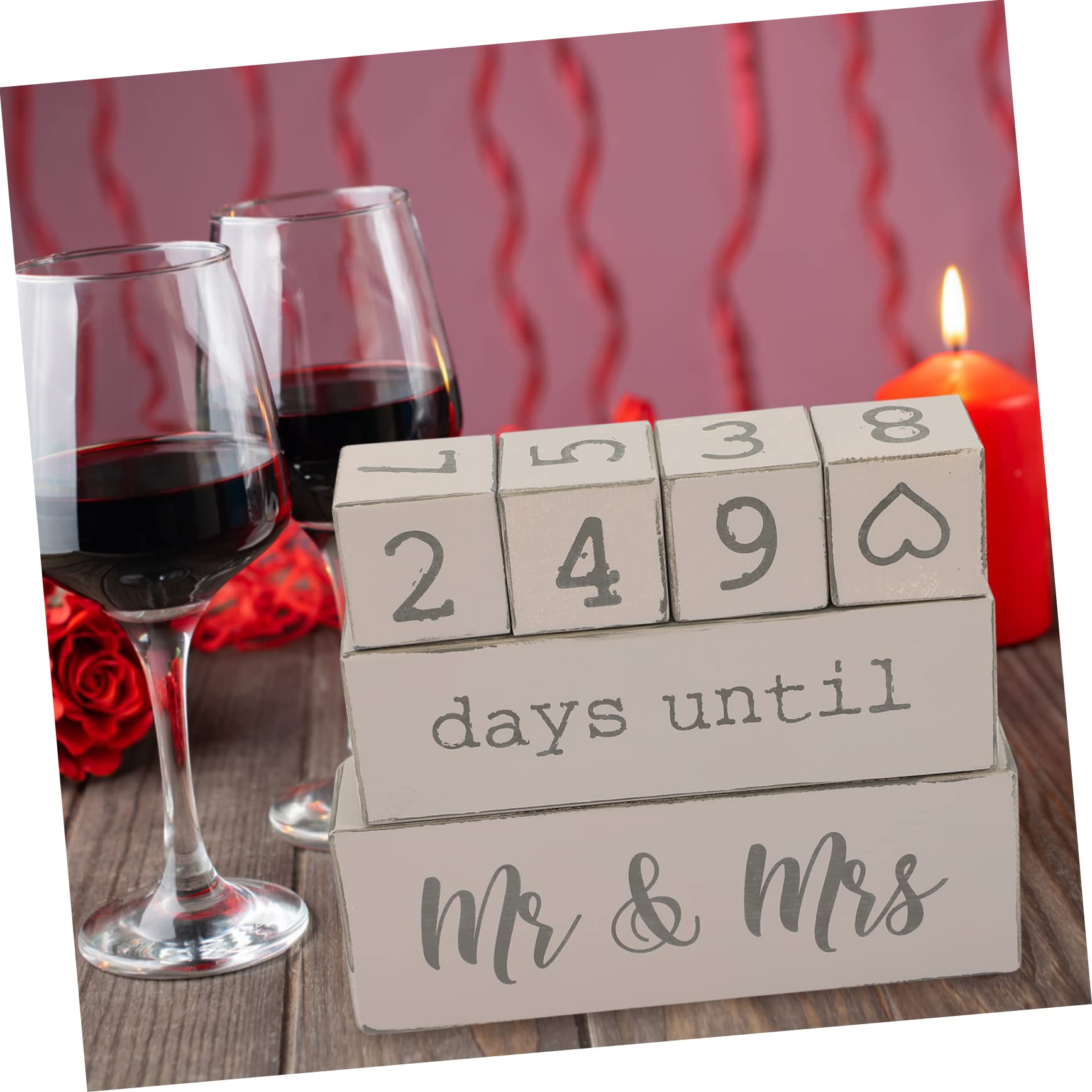 TEHAUX 2pezzi Calendario Di Conto Alla Rovescia Per Matrimoni e Eventi Speciali Decorazione Da Tavolo e Facile Da Usare Per Fidanzamenti e Feste Di Nozze