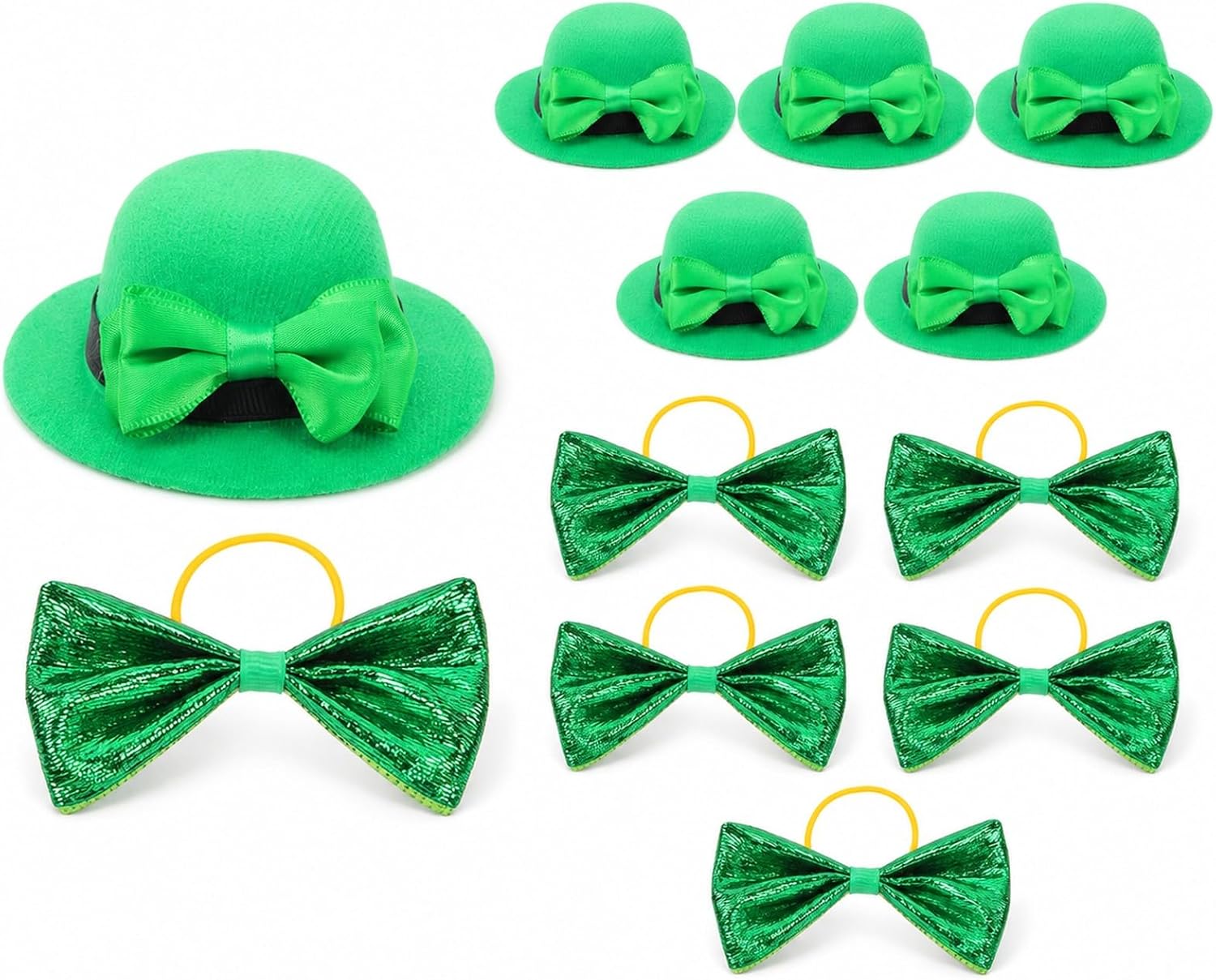 LUOZZY 12Pcs St. Patrick's Day Wine Bottles Mini Leprechaun Hats & Bow Ties St. Patrick's Day Wine Bottle Decorations Wine Topper Wine Caps