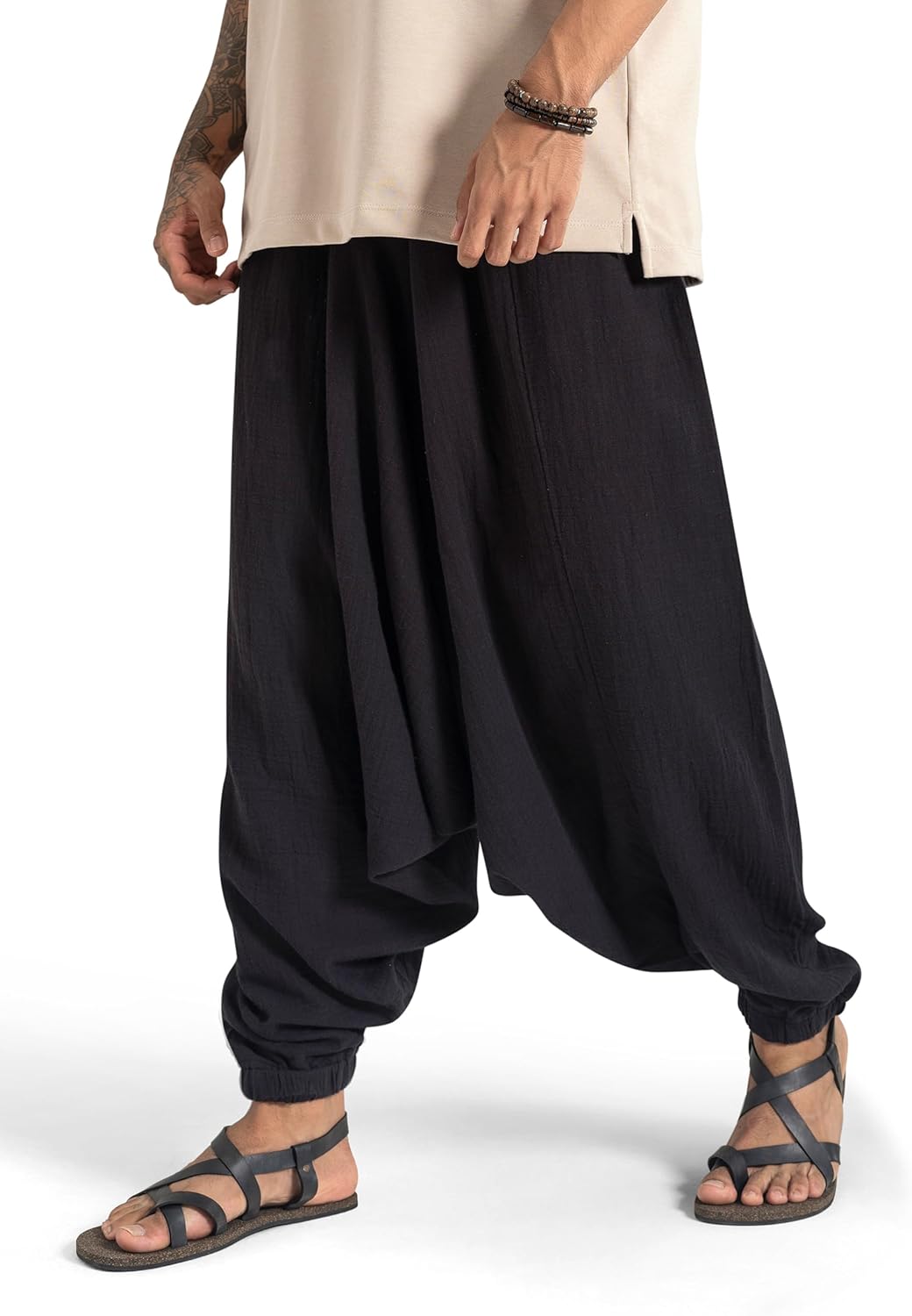 Men's Goa Groove Harem Pants | Cotton Boho Joggers - Relaxed Fit - Yoga, Dance, & Travel