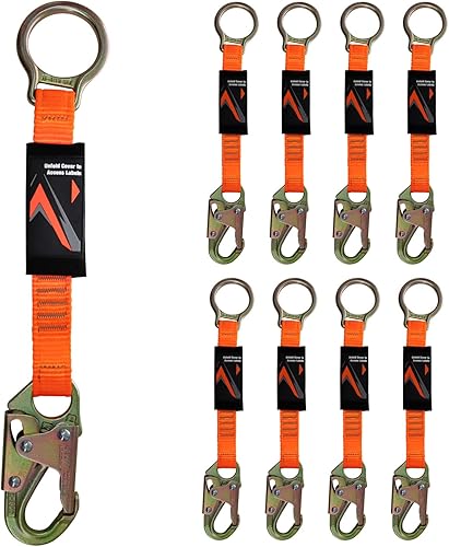 Miniatura 9 de Malta Dynamics Extensor de anillo en D de 18 pulgadas con gancho a presión extensión de acero galvanizado protección contra caídas de anillo en D