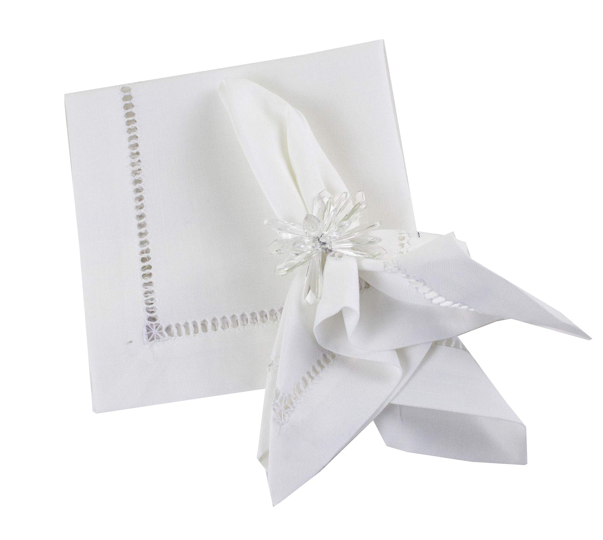 Fennco Styles Classic Solid Color Hemstitched Border Napkins 18