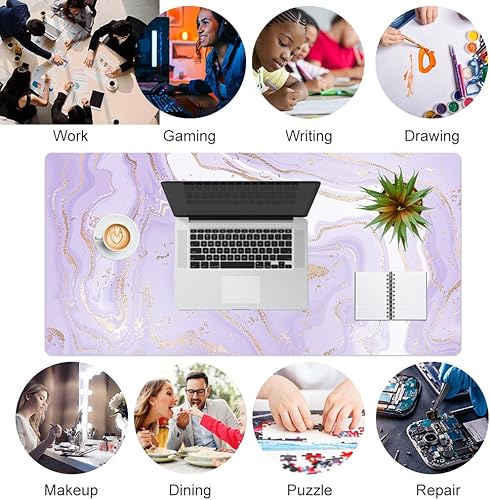 Vista 107 de Colorful Star Alfombrilla grande para mouse, botánica abstracta impermeable, alfombrilla de mouse para juegos de computadora, alfombrilla de mouse