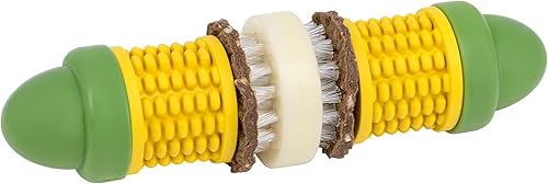 PetSafe Busy Buddy Cravin' Corn - Juguete ajustable de alimentación lenta con anillos recargables para golosinas - Limpia dientes y encías, cura el