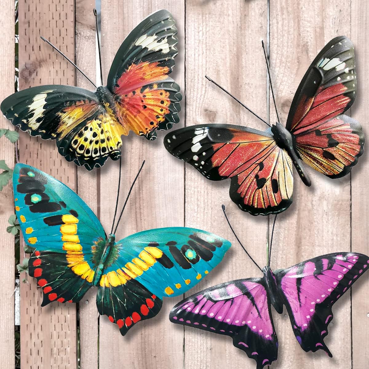 VOKPROOF Metal Wall Art Decor Butterfly Decorations for Indoor Outdoor Garden,Patio,Fence (4pack)