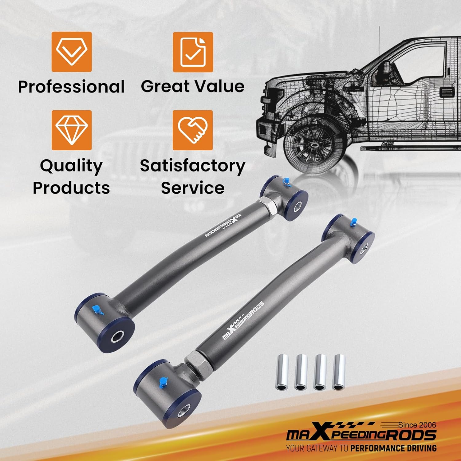 maXpeedingrods Adjustable Front Lower Control Arm for Jeep Cherokee XJ Wrangler TJ Grand Cherokee ZJ with 0-4'' Lift