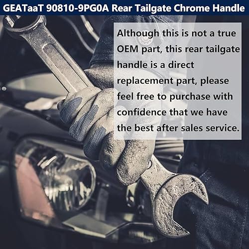 Miniatura 6 de GEATaaT 90810-9PG0A Moldura de acabado cromada para manija del portón trasero compatible con Nissan Pathfinder 2013-2019, reemplazo de manija de
