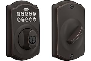 Schlage BE365VCAM716 Camelot Keypad Deadbolt in Timeless Aged Bronze Finish