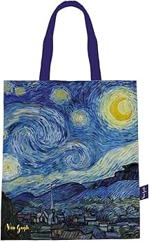 VAN GOGH Baumwolltasche "Sternennacht" - Robust, Mit Wasserfestem Kunstdruck, Praktische Tragetasche