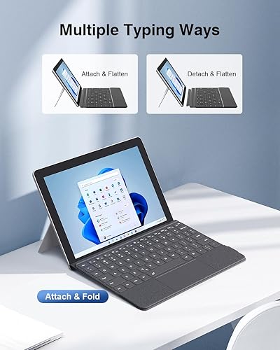 Miniatura 4 de MoKo Microsoft Surface Go Type Cover - Teclado Bluetooth inalámbrico ultradelgado ligero con cable de carga micro USB y batería recargable