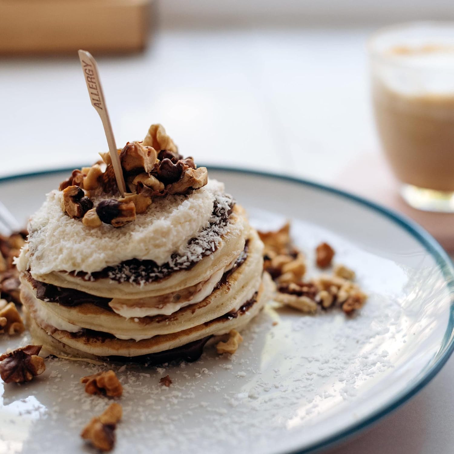 BambooMN 4.7" Food Allergy Marking Bamboo Paddle Picks for Food, Drinks, Appetizers - 1,000 Pieces