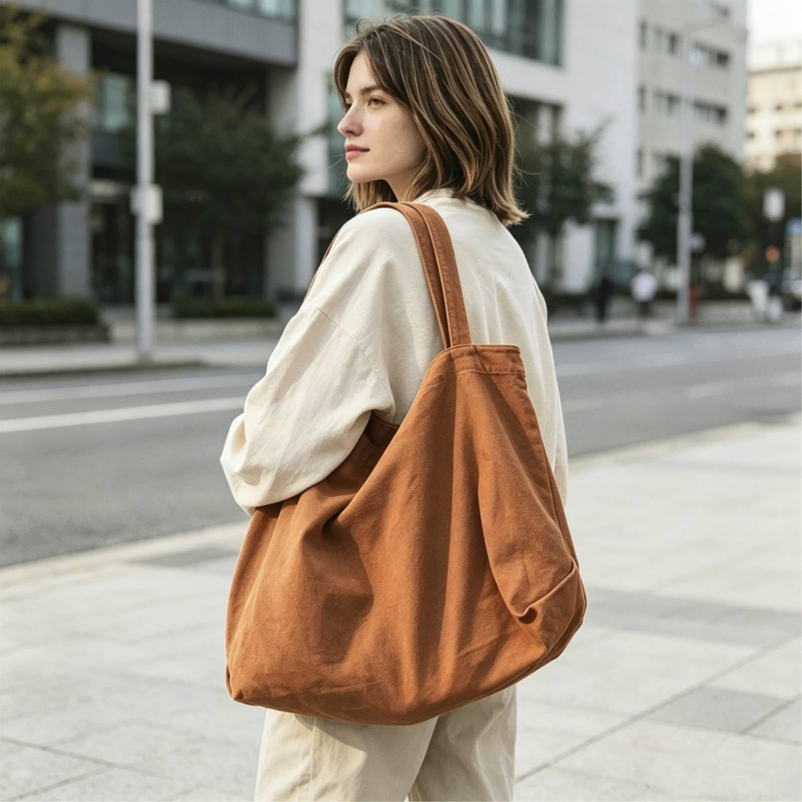 Bolso Mujer Invierno Borsa In Tela Di Grande Capacità con Chiusura Cerniera