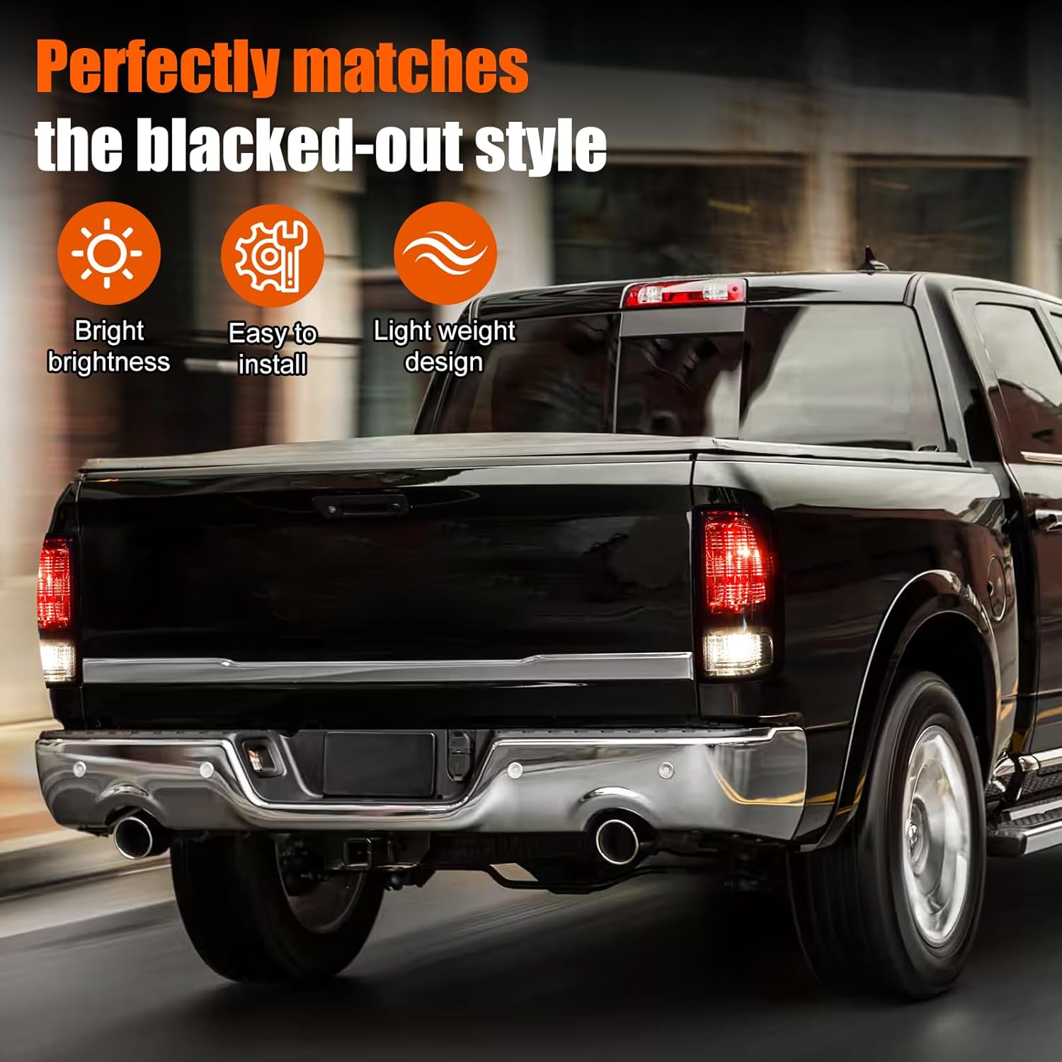 MAYELLO Pair Smoked Tail Lights w/Bulbs for 2009-2018 Dodge Ram 1500/2500/3500,2019-2024 Ram 1500 Classic,Brake Rear Lamps- Fits Factory Halogen Trims Only