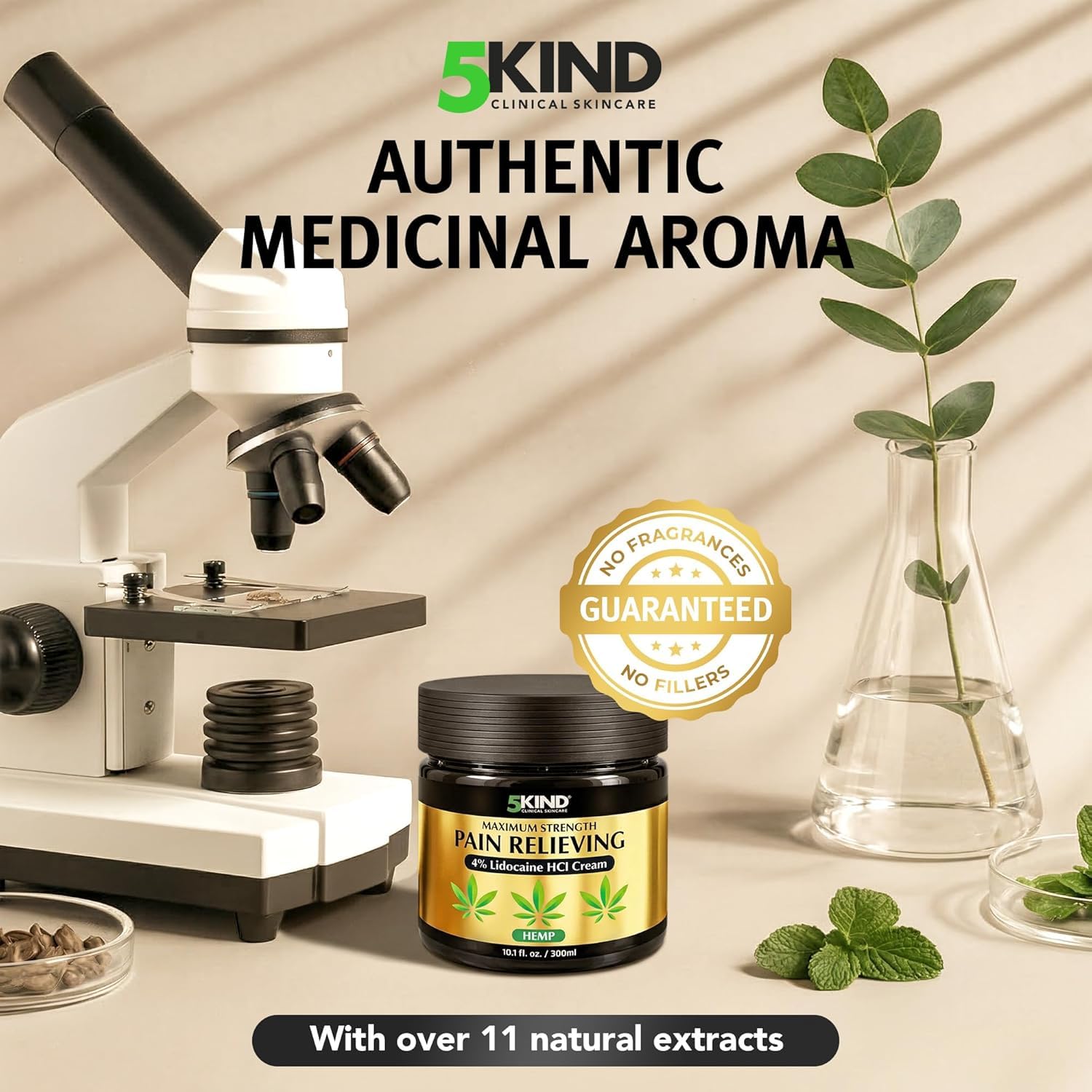 5Kind Extra Strong Lidocaine Cream with Hemp 10.1 fl oz Pain Relief Cream — Amazon image 4