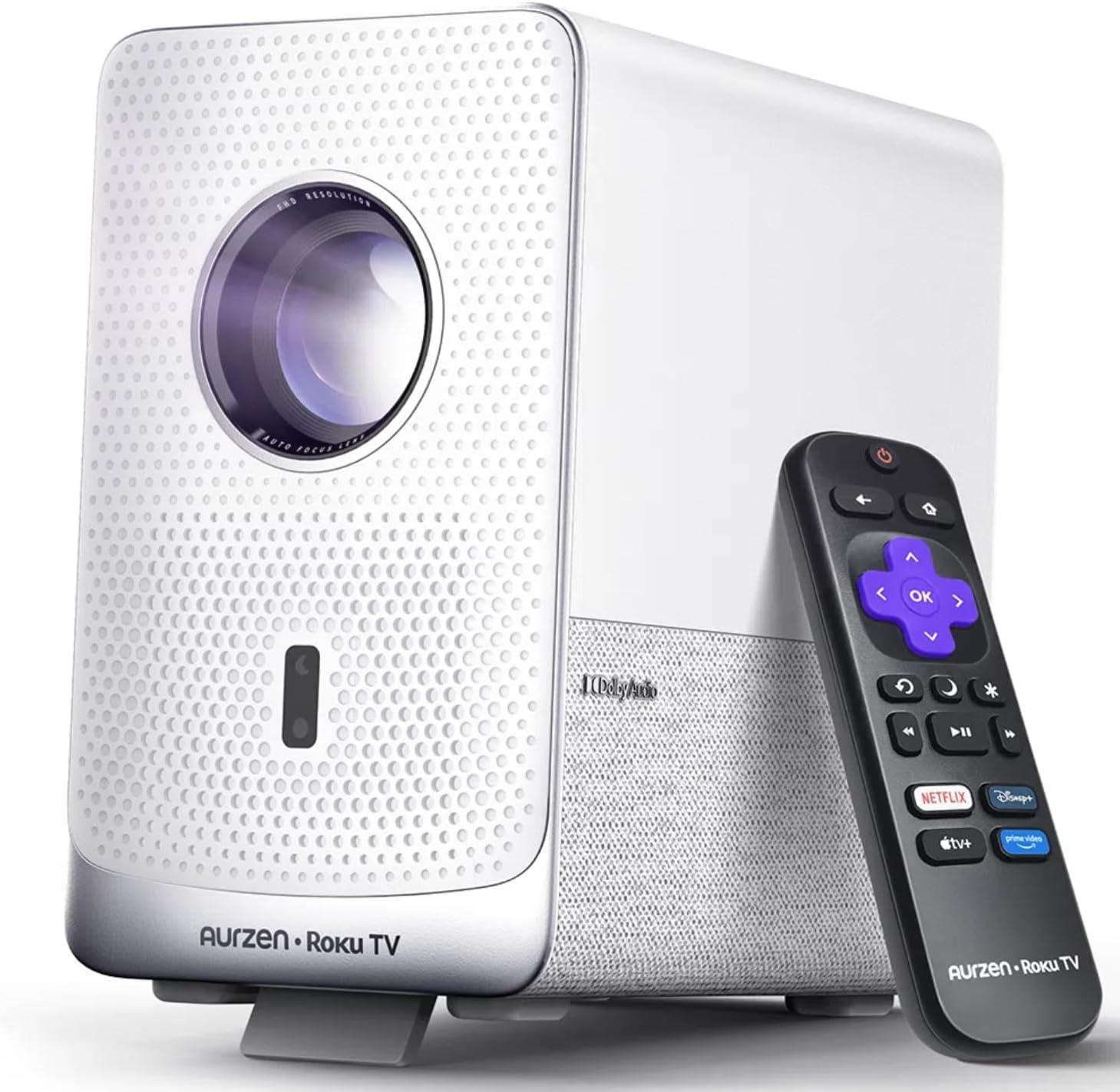 Aurzen Roku TV Smart Projector with Wifi and Bluetooth