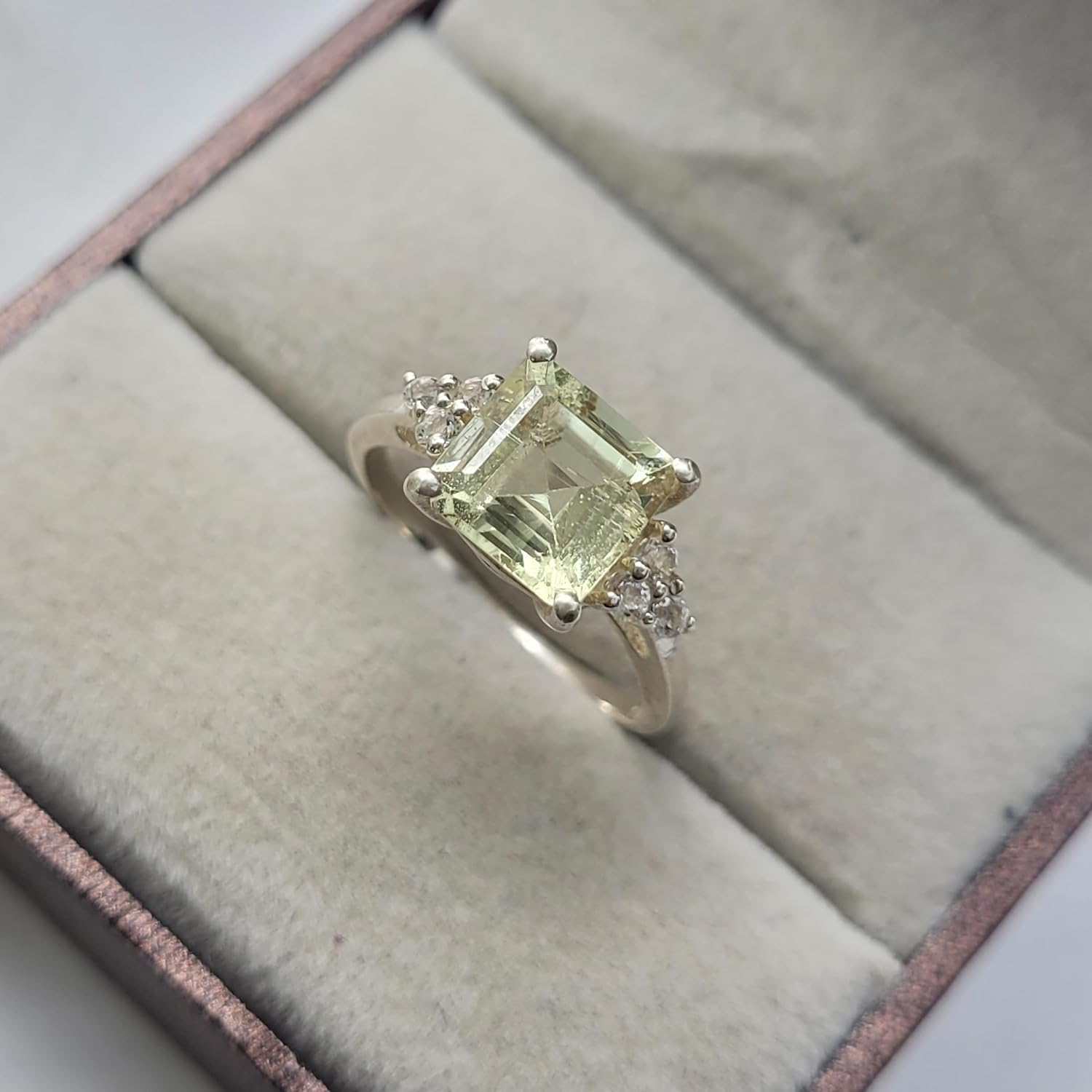 Green Heliodor Prong Ring 925 Solid Sterling Silver Solitaire Ring - Wedding & Engagement Ring For Women - Birthstone Rings For Women