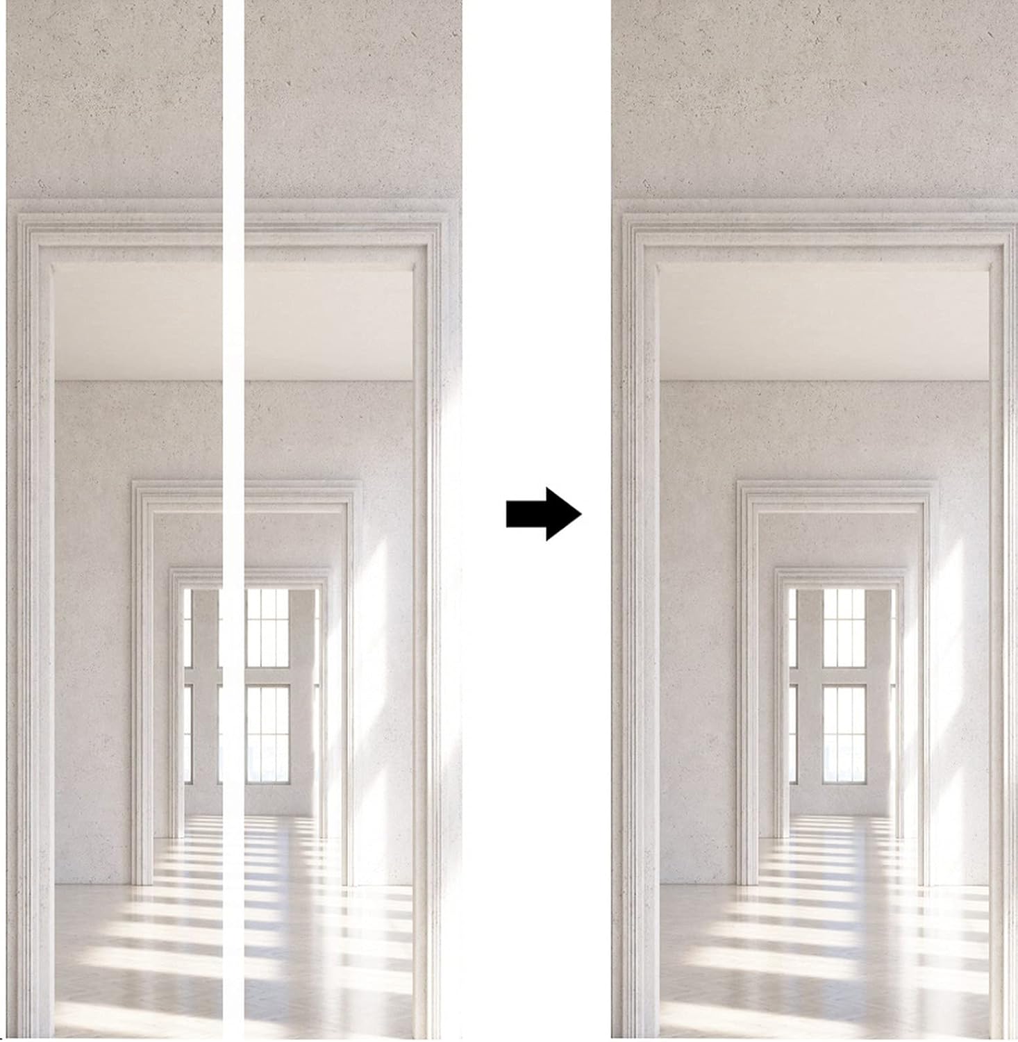 A.Monamour 3D Door Stickers for Interior Doors Room Interior White Walls Hallway Vinyl Waterproof Self Adhesive Door Mural Decals for Bedroom Office Bathroom 90 x 200 cm