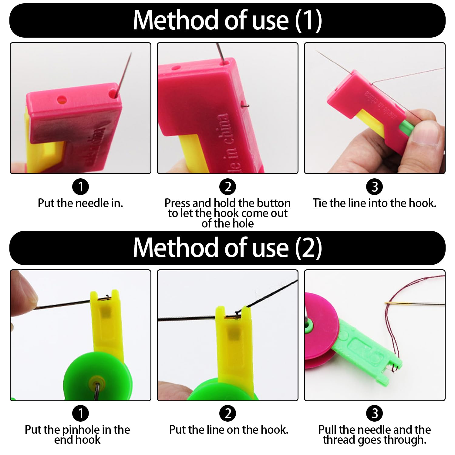 Enhebrador automático de agujas, enhebradores de agujas, enhebrador rápido para coser a mano y bricolaje para todos los entusiastas de la costura (B-6 piezas)