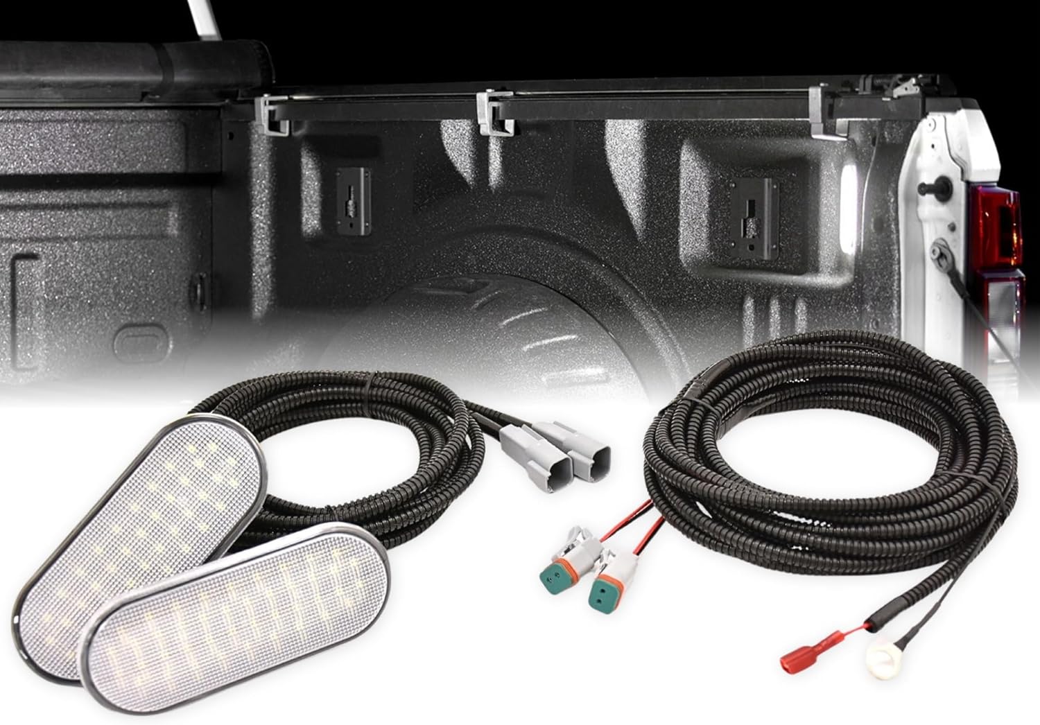 Starkey Bed Light Kit - Compatible with Ford Super Duty trucks 2023-2026 OEM Style Plug-and-Play - 2 White LED 6000k Light Cargo Box Lighting Kit