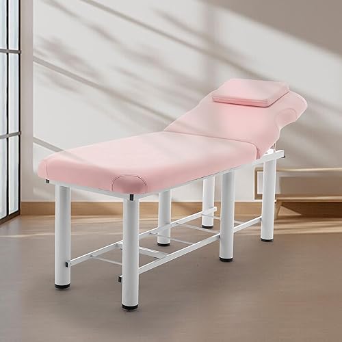 Cama de masaje profesional de 73 pulgadas, mesa de tratamiento con reposacabezas extraíble, mesa de terapia física estacionaria, spa facial con