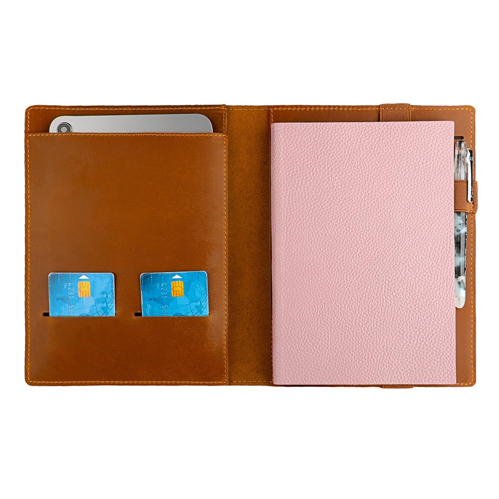 Custodia per notebook in pelle PU Texture a scomparti multipli Soluzione di archiviazione per documenti per studenti Organizzatori di documenti in pelle PU