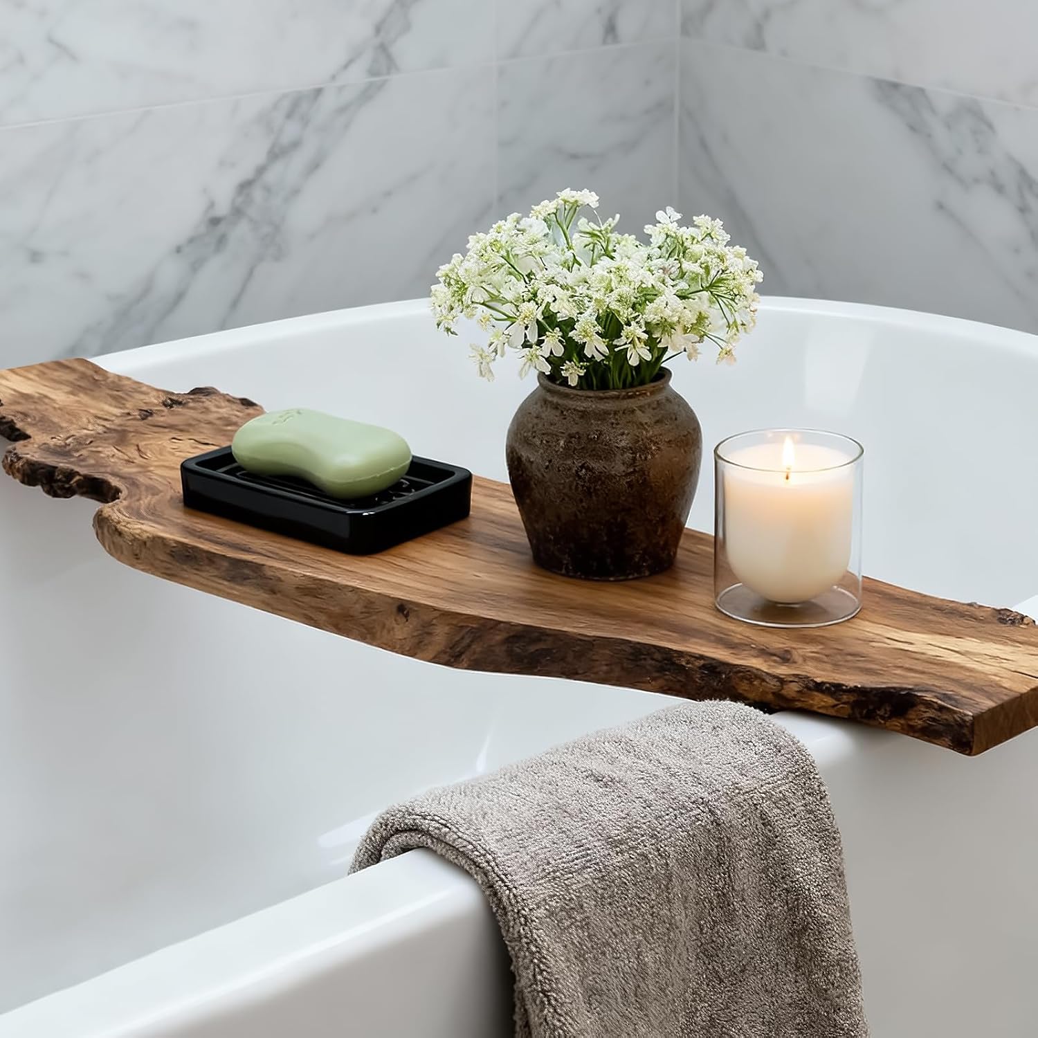 Shiny Ceramic Soap Dish with Raised Ridges, Rectangle Soap Tray, Decorative Soap Holder for Bathroom Counter, Shower and Kitchen Sink, Black image 5